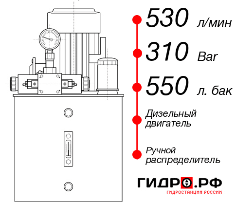Маслостанция для гидропривода НДР-530И3155Т
